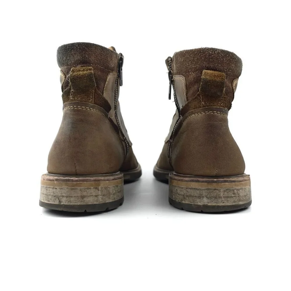 FLORSHEIM Lodge Cap Toe Brown Leather Boots Western Boho Bespoke Indie Cowboy - Picture 8 of 9